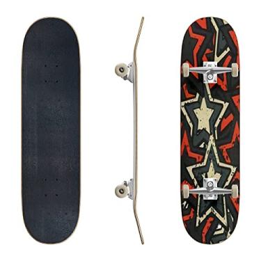 Imagem de Skates Grunge Stars Seamless Classic Concave Skateboard Cool Stuff Presentes Adolescentes Longboard Esportes Radicais para iniciantes e profissionais