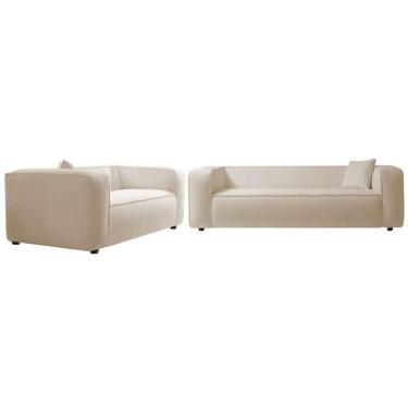 Imagem de Kit Sofá 3 Lugares 180cm E Poltrona Cecília Linho Rosê