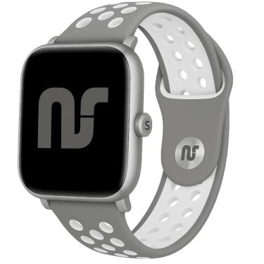 Imagem de Pulseira NSmart compatível com Amazfit GTS (BIP 2 geração) (Cinza com branco)