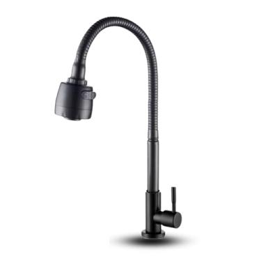 Imagem de Torneira Cozinha Gourmet Bancada Flexível Preta Articulada