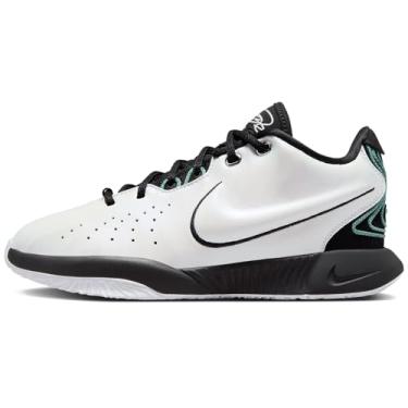 Imagem de Nike Tênis de basquete infantil Lebron XXI Conchiolin (FZ7189-100, branco/bicosteiro/pó de fóton/preto), Branco/bicosteiro/pó de fóton/preto, 21