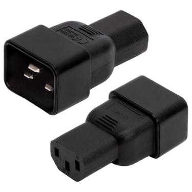 Imagem de WINXUS Pacote Com 2 Adaptadores Iec C13 Para C20, Adaptador De Tomada Fêmea Macho, Conversor Ca, Cor Preta