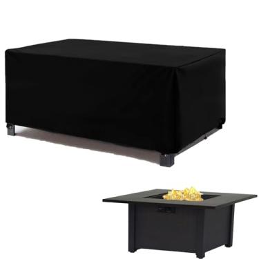 Imagem de YWWQYBYQ Capa Para Fogueira, 48" Lx 26" L 18" A, De Mesa Impermeável Pátio E Áreas Externas, Lareira Retangular A Gás Propano Resistente 600D