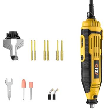 Imagem de IZIO Kit De Afiador Motosserra Elétrica Profissional Amarelo Com 6 Cabeças Afiação E Placa Guia Precisão, Ferramenta Alta Eficiência Para Restauração Rápida Lâminas, Compatível Todas As Correntes (P