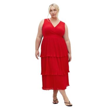 Imagem de City Chic Vestido feminino - Marlowe Maxi, Vermelho, 25 Plus Size
