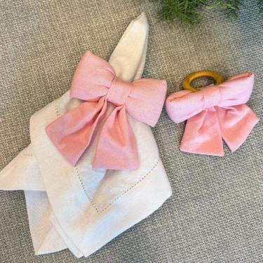 Imagem de Porta Guardanapo de Laço em Linho - Casa Canela, Rosa Claro