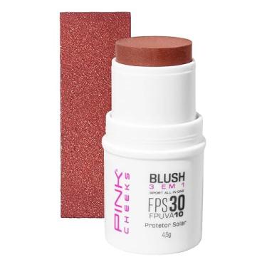 Imagem de Blush em Bastão 3 em 1 Pink Cheeks 4,5g - Resistente Água Esporte Beleza Solar Maquiagem Sombra Radicais Livres Textura Pele, Pink Cheeks (Bronze Carioca)