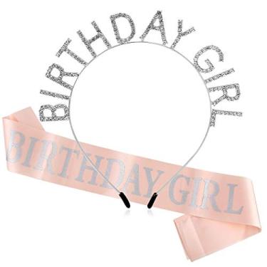 Imagem de AOPRIE Coroa de aniversário para mulheres com faixa de prata para aniversário para mulheres, tiara de aniversário, coroa de princesa, strass, acessórios de feliz aniversário