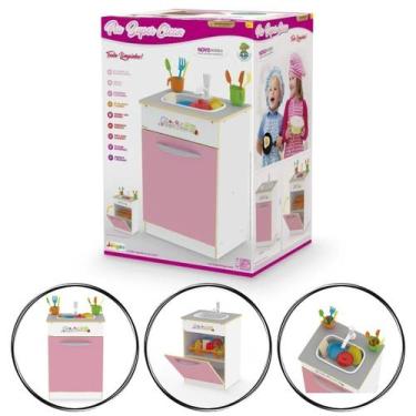 Imagem de Pia de cozinha Brinquedo infantil Rosa de Madeira MDF - Junges