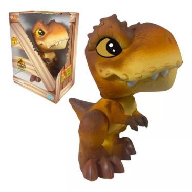 Imagem de Boneco Dinossauro Jurassic World TRex Marrom Dinos Baby Pupee