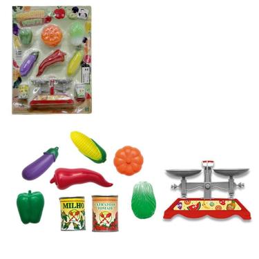 Imagem de Kit Cozinha Infantil Legumes + Balanca E Acessorios 9 Pecas