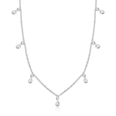 Imagem de Colar Pingentes Pontos De Luz Prata 925