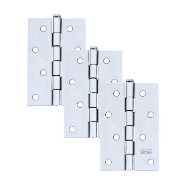 Imagem de Dobradiça Para Porta Silvana 4 Sem Rolamento Americana 850 Embutir 25kg Aço Zincado Com 3 Peças