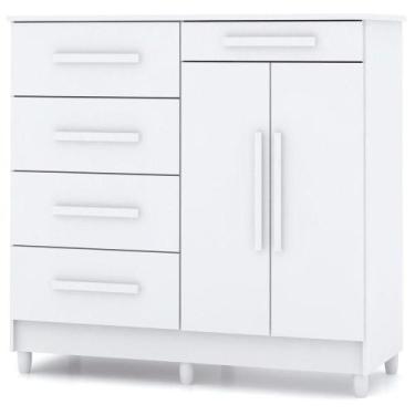 Imagem de Cômoda Sapateira Sirios 5 Gavetas 2 Portas Branco - VILA RICA