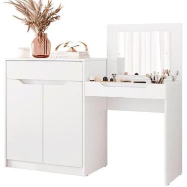 Imagem de Penteadeira Escrivaninha Theo Com Espelho Branco - ALBATROZ MÓVEIS