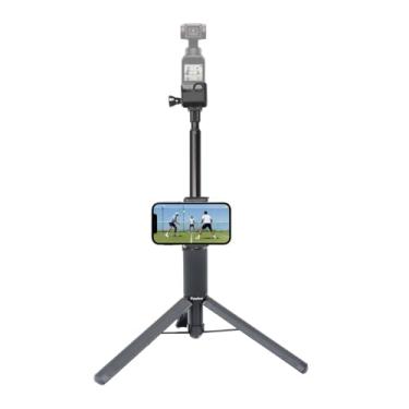Imagem de Fotoleey Suporte de tripé para DJI Osmo Pocket 3, com adaptador de câmera e clipe de telefone