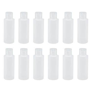 Imagem de Creative Mark Garrafa de espremer para viagem – Pacote com 12 – Aprovado pela TSA, frascos de loção vazios, plástico transparente, reutilizável, tampa flip-top à prova de vazamento para fácil