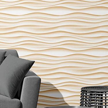 Imagem de Papel de Parede Adesivo Autocolante Decoração Efeito Ondas 10 Metros