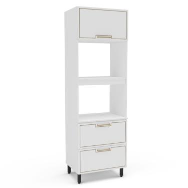 Imagem de Paneleiro Torre Quente 2 Portas 1 Gaveta Amara Politorno Moveis - Branco