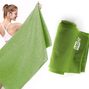 Imagem de Toalha Microfibra Refrescante Secagem Rápida Fit Esporte - MBFit, Verd