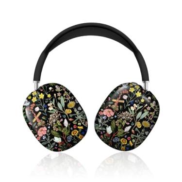 Imagem de Joyleop Capa para Airpods Max – Capa rígida durável para AirPods Max, capa de fone de ouvido elegante com design exclusivo, acessórios essenciais para fones de ouvido, florais retrô pretos