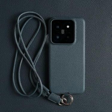 Imagem de Capa de couro de luxo para OnePlus 13, 12, 10Pro, 11R, 9Pro, 10T, 12R, alça transversal, cordão, azul-marinho, para OnePlus 13