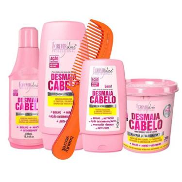 Imagem de Kit Forever Liss Desmaia Cabelo Pente Laranja Beauty Secret