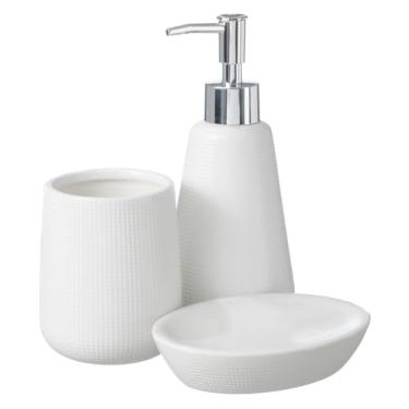 Imagem de Kit Lavabo Banheiro Porta Sabonete Líquido Escova Pia / 903