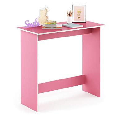 Imagem de FURINNO Mesa de estudo simplista, rosa, 39,4 cm x 80 cm x 75,6 cm (P x L x A)