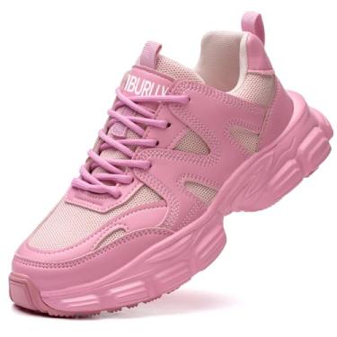 Imagem de Hogent Sapatos Com Biqueira De Aço Para Mulheres, Calçados Largos Antiderrapantes Para Trabalho, Calçados De Segurança Confortáveis Para Mulheres, Sapatos Leves Com Biqueira De Aço Para Mulheres, Tê