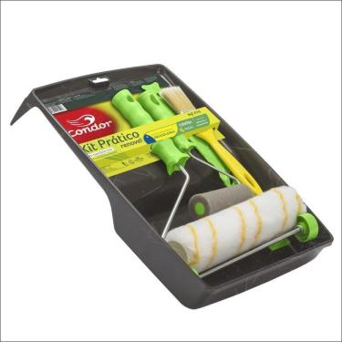 Imagem de Kit Condor Pintura 810 6 Peças Rolo Lã/Espuma/Suporte/Bandeja/Trincha/Misturador