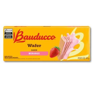 Imagem de Biscoito Wafer Bauducco Sabor Morango 92g