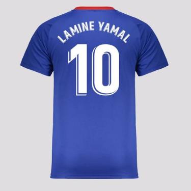 Imagem de Camisa Barcelona Dryfit 10 Lamine Yamal Azul e Vermelha - Balboa, G