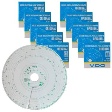 Imagem de Kit 10 Caixas Disco Diagrama Tacógrafo Semanal 125km 7d Vdo