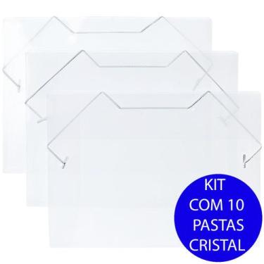 Imagem de Pasta Com Elástico Ofício Transparente Acp Fina Com 10 Uni