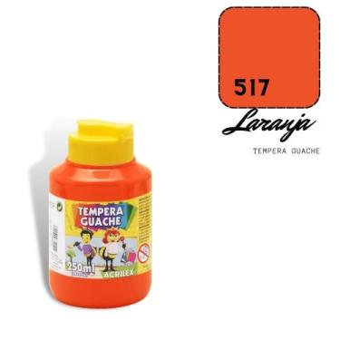 Imagem de Tempera Guache Acrilex 250ml Laranja