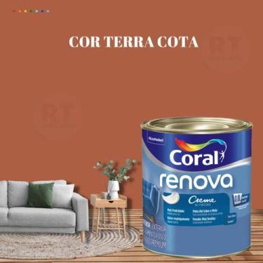 Imagem de Tinta de Parede Acrílica Coral Renova Cor Laranja 800ml Lavável Premiu