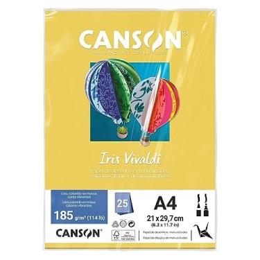 Imagem de CANSON Iris Vivaldi, Papel Colorido A4 em Pacote de 25 Folhas Soltas, Gramatura 185 g/m², Cor Amarelo Limão