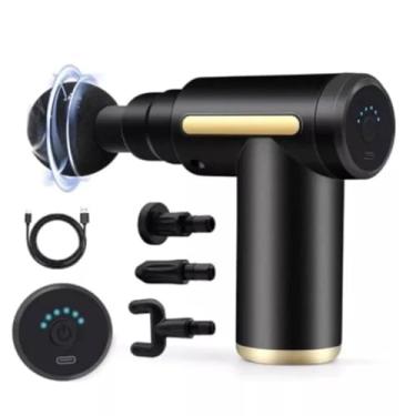 Imagem de Massageador Muscular Eletrico Pistola massageadora Alívio da Dor, Relaxamento, Liberação Miofascial, 4 Ponteiras, Portátil e Silencioso. (Cores Aleatórias)