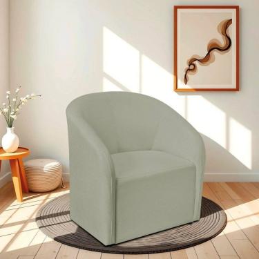 Imagem de Poltrona Decorativa para Sala de Estar e Recepção Bouclé Luiza Prime Verde Oliva
