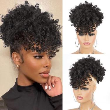 Imagem de Rabo de cavalo com cordão Afro Puff Cetiq para mulheres Kinky Curly
