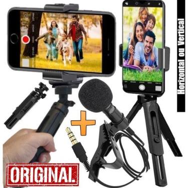 Imagem de Estabilizador Mão Tripé Smartphone Microfone Lapela Filmagem