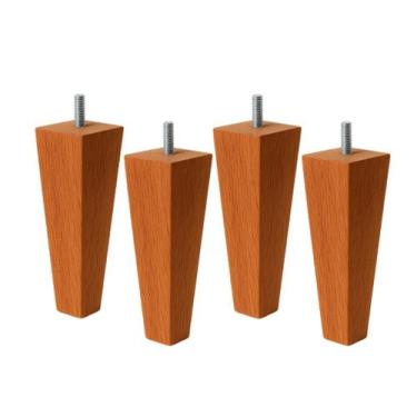 Imagem de Kit 4 Pé Trapézio 17cm Madeira Poltronas Sofás Móveis Geral - Kazza Sh