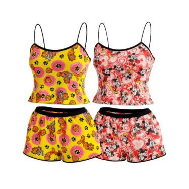 Imagem de Kit 2 Pijama Short Doll Baby Personagem Verão Adulto - FRISTYLE, Multi