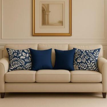 Imagem de Kit 4 Capas de Almofadas Tecido Impermeável! Tamanho 43X43 cm. Excelen