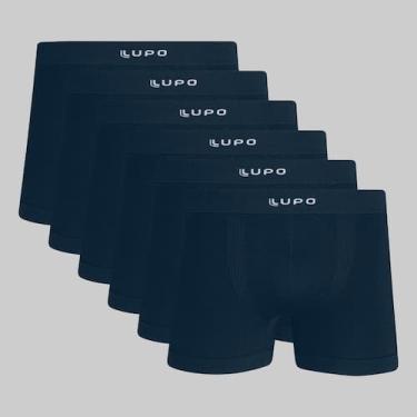 Imagem de Kit 6 Cuecas Lupo Boxer Micromodal Sem Costura 00661, Azul petróleo, G