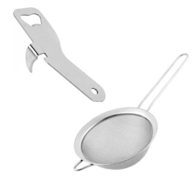 Imagem de Peneira e Abridor de Garrafa Lata Em Aço Inox Para Cozinha Profissional