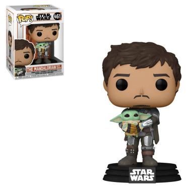 Imagem de Funko Pop Star Wars 461 The Mandalorian w/ Grogu Baby Yoda