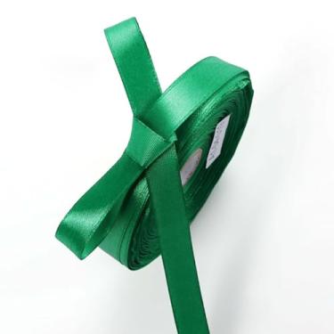 Imagem de Fita de cetim verde esmeralda de 1,27 cm x 50 metros, fitas de tecido de face única para embrulho de presente, artesanato, fabricação de laços, costura, casamento, decoração de casa
