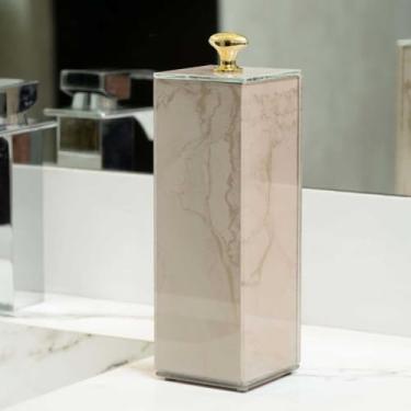 Imagem de Porta ESCOVA DE DENTE de vidro- EFEITO MÁRMORE (Rose com Dourado)